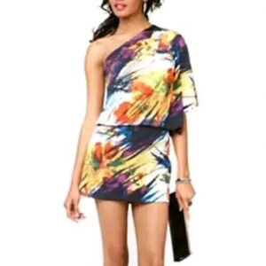 New $128 Jessica Simpson JSWG3672 Dress Women's Size Small Black One Shoulder